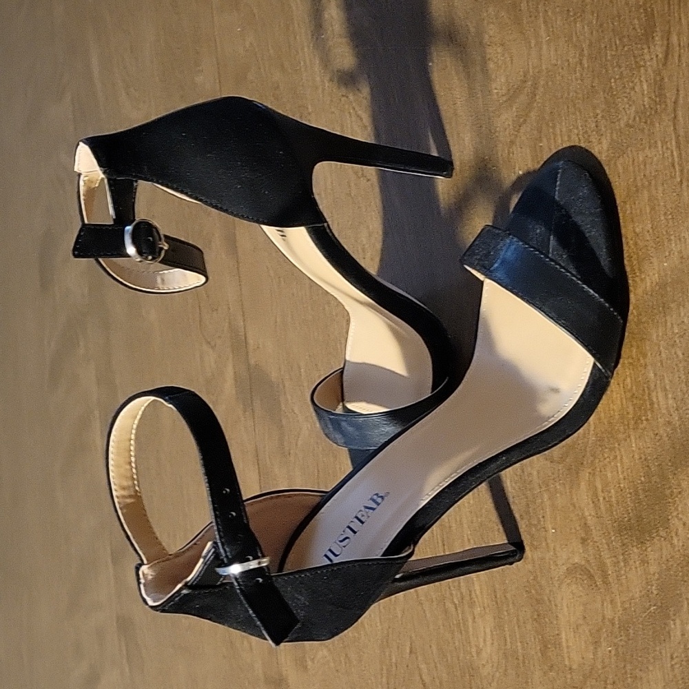 JustFab Heeled Black Dress Sandal